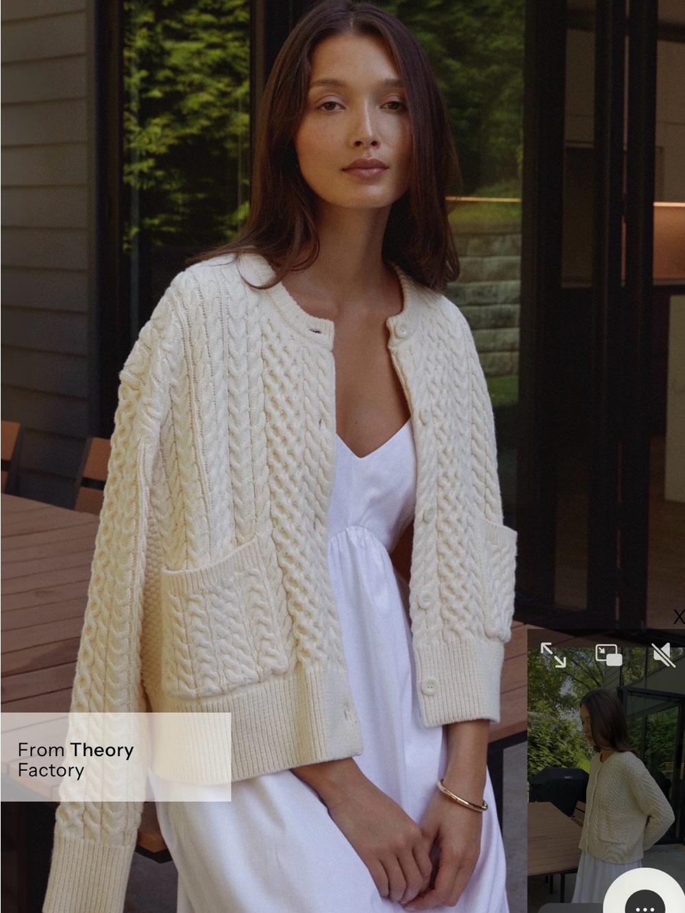 CAARA Julianna Cream Cable Knit Cardigan Sweater NWT XS